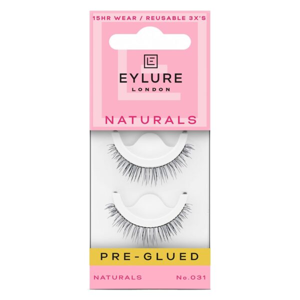 Eylure Press On Pre-Glued False Eyelashes, Naturals, No. 031, 1 Pair