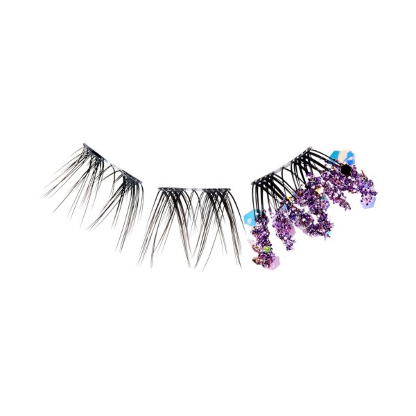 WICKED X FALSCARA False Eyelashes, ‘Munchkinland’, 8mm-10mm Natural Volume, Multicolored Glitter, Lash Extension Kit Includes Mini BOND NET WT 4.5 G (0.15 Oz.), Mini Applicator, & 10 Lash Clusters