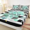 Erosebridal Black and Turquoise Bed Sheets Twin Size Fashion Black White Girly Sheets for Girl Women Modern Flower Floral Perfume Striped Fitted Sheet High Heels Magazine Books Bed Set