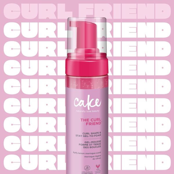 Cake Beauty Gel-to-Foam Styler, The Curl Friend – Volumizing & High Hold Gel to Foam - Flake Free Frizz Control - Infused with Coconut Oil & Shea Butter - For Curly Hair- 6.8 fl oz./ 200 mL