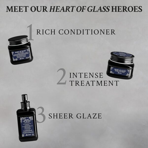 Davines Heart Of Glass Rich Conditioner For Blonde Care, Intense Nourishment And Fortifying Action For Natural And Cosmetically Treated Hair