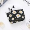 Makeup Bag for Women Cosmetic Bags Daisy Flower Pattern Travel Toiletry Bag Cute Zipper Make Up Bags Large Capacity Makeup Case Organizer Portable Makeup Pouch for Travelling Gift
