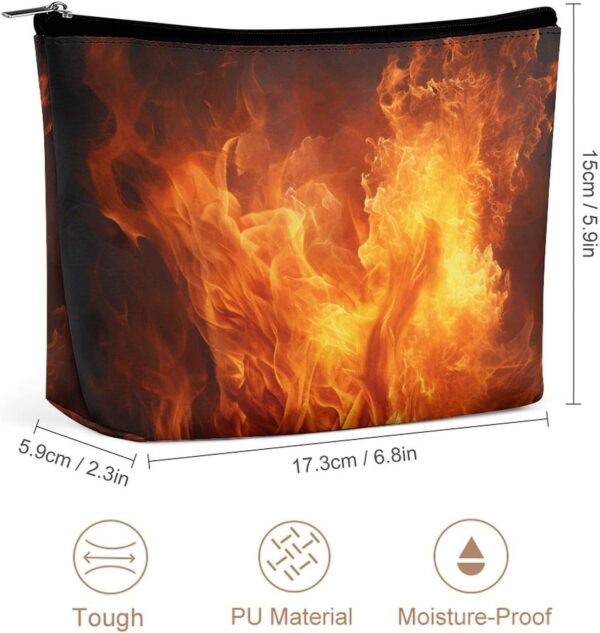 Makeup Bag for Women Cosmetic Bags Roaring Flame Travel Toiletry Bag Cute Zipper Make Up Bags Large Capacity Make Up Case Organizer Portable Makeup Pouch for Travelling Gift