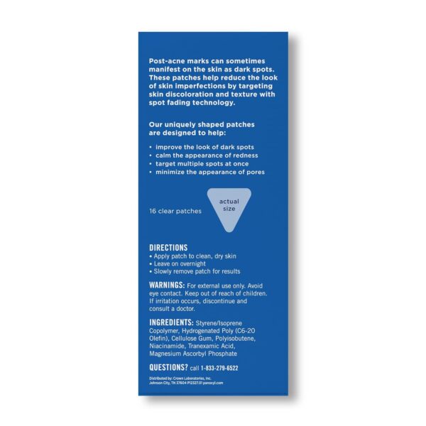 PanOxyl Blemish Brightening Patches: Dermatologist-Recommended, Help Fade Post-Acne Dark Spots and Reduce Redness, Large Clear Patches Cover a Bigger Area, Vegan and Latex-Free, 16ct