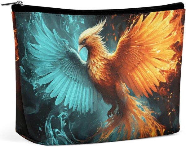 Toiletry Bag for Women Fire And Water Phoenix Cosmetic Bag Portable Capacity Travel Makeup Bags with Zipper Lightweight Cute Beauty Makeup Organizer for Traveling, Accessories, Essentials