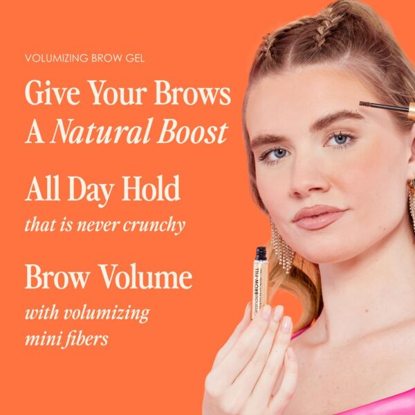 Grande Cosmetics GrandeBROW-FILL Volumizing Brow Gel, Tinted or Clear Eyebrow Mascara, Soft Flexible Hold, Water Resistant