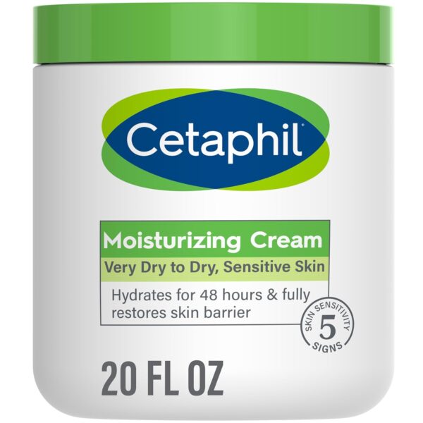 Cetaphil Gentle Waterproof Makeup Remover & Body Moisturizer, Hydrating Moisturizing Cream for Dry to Very Dry, Sensitive Skin, NEW 20 oz, Fragrance Free, Non-Comedogenic, Non-Greasy