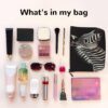Linen Makeup Bag For Women, Waterproof Travel Cosmetic Organizer Lightweight Zipper Travel Toiletry Bag Organizer Animal Zebra Makeup Brushes Storage Bag