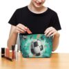 Makeup Bag for Women Cosmetic Bags Soccer Travel Toiletry Bag Cute Zipper Make Up Bags Large Capacity Makeup Case Organizer Portable Makeup Pouch for Travelling Gift