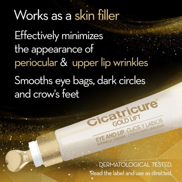 Cicatricure Gold Lift Dual Contour Eye and Lip Wrinkle Cream, Anti Aging Skin Care to Reduce Dark Circles, Puffiness & Expression Lines, 0.5 Ounce