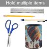 Pen Holder for Desk Modern Leather Pencil Holder Colorful Hot Air Balloon Pencil Container Office Desk Accessories Makeup Brush Storage Pen Cup Pencil Caddy for Office Home Art Supply