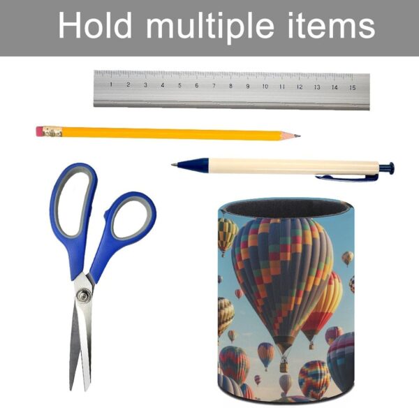 Pen Holder for Desk Modern Leather Pencil Holder Colorful Hot Air Balloon Pencil Container Office Desk Accessories Makeup Brush Storage Pen Cup Pencil Caddy for Office Home Art Supply