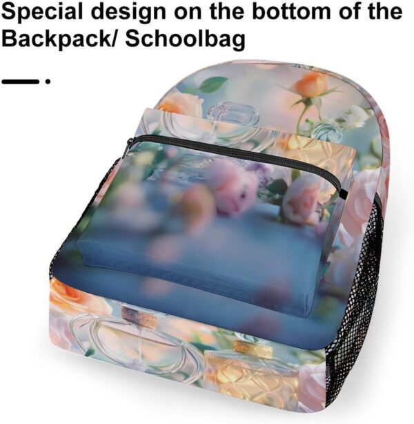 Perfume Rose Floral Laptop Backpack Lightweight Travel Daypack Shoulder Bag for Men Women