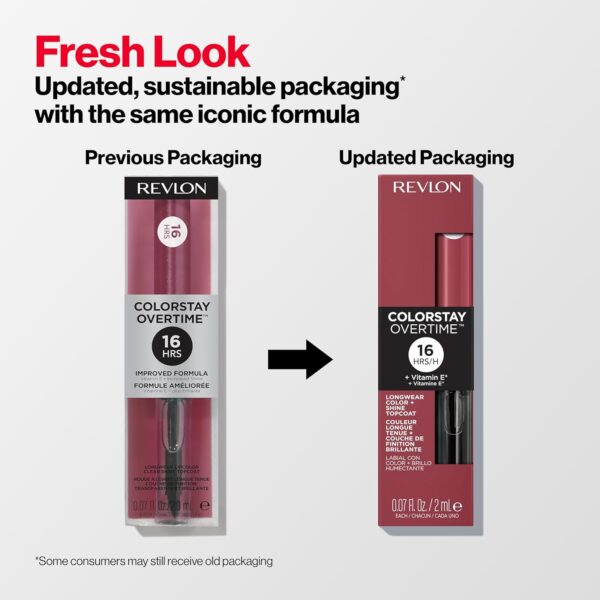 Revlon Liquid Lipstick with Clear Lip Gloss, ColorStay Overtime Lipcolor, Dual Ended with Vitamin E, 500 Limitless Black Cherry, 0.07 Fl Oz