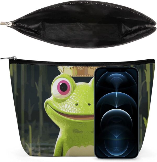 Makeup Bag for Women Cosmetic Bags Crown Frog Travel Toiletry Bag Cute Zipper Make Up Bags Large Capacity Makeup Case Organizer Portable Makeup Pouch for Travelling Gift