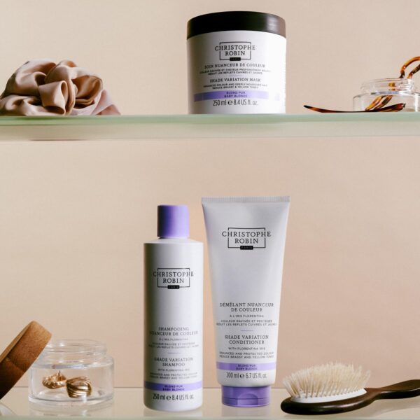 Christophe Robin Shade Variation Mask - Purple Hair Treatment for Neutralizing Brassy and Yellow Tones - Baby blonde 250ml