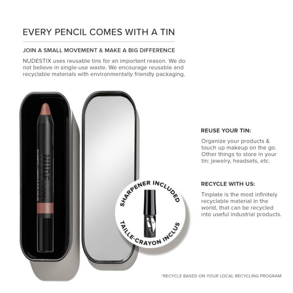 Nudestix Magnetic Luminous Eye Color Pencil, Eyeshadow + Eyeliner + Eyelid Primer + Highlighter Stick, Satin Finish Cream Makeup, Long Lasting, Waterproof