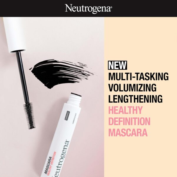 Neutrogena Healthy Definition Mascara, Eyelash Mascara Defines, Lifts, Curls, Lengthens & Volumizes Lashes, Dual-Sided Comb + Brush for Natural Application, Carbon Black,.27 oz