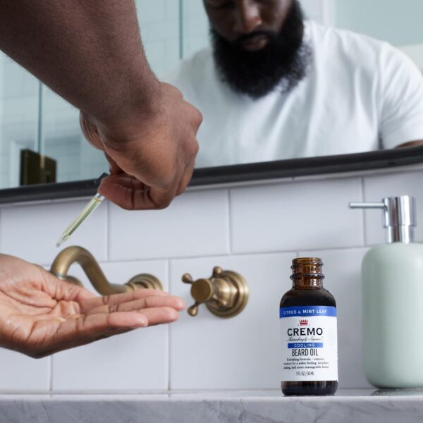 Cremo Beard Oil, Cooling Citrus & Mint Leaf, 1 fl oz - Restore Natural Moisture and Soften Your Beard To Help Relieve Beard Itch