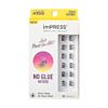KISS imPRESS Falsies Press On Self Adhesive Eyelashes, 10mm-12mm Natural Volume Press On Lashes, Black, No Glue Needed, Invisible Band, 12 Lash Clusters - Classy