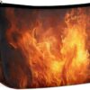 Makeup Bag for Women Cosmetic Bags Roaring Flame Travel Toiletry Bag Cute Zipper Make Up Bags Large Capacity Make Up Case Organizer Portable Makeup Pouch for Travelling Gift