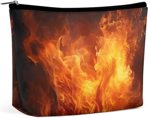 Makeup Bag for Women Cosmetic Bags Roaring Flame Travel Toiletry Bag Cute Zipper Make Up Bags Large Capacity Make Up Case Organizer Portable Makeup Pouch for Travelling Gift