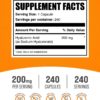 BulkSupplements.com Hyaluronic Acid Capsules - Hyaluronic Acid Supplements, Hyaluronic Acid 200mg - Pure & Gluten Free, 1 Capsule per Serving, 240 Count (Pack of 1)