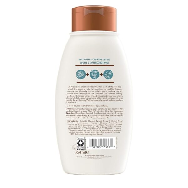 Aveeno Scalp Soothing Rose Water and Blend Conditioner, chamomile, 12 Fl Oz