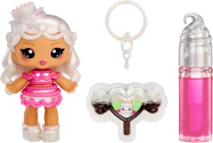 Yummiland Lip Gloss Doll: Sour Sweeties - Misty Cakes Includes DIY Lip Gloss + Removable Keychain, Cosmetic Play, Collectible, Ages 4+
