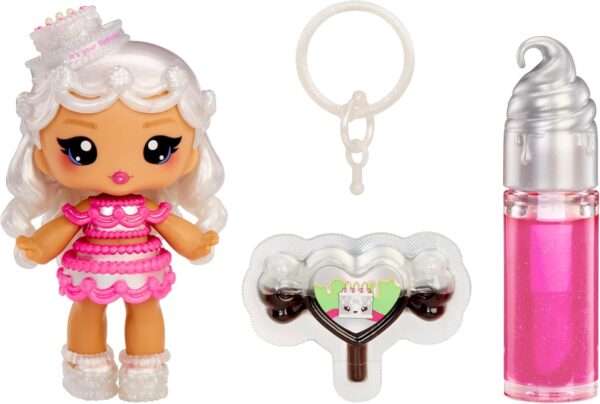 Yummiland Lip Gloss Doll: Sour Sweeties - Misty Cakes Includes DIY Lip Gloss + Removable Keychain, Cosmetic Play, Collectible, Ages 4+