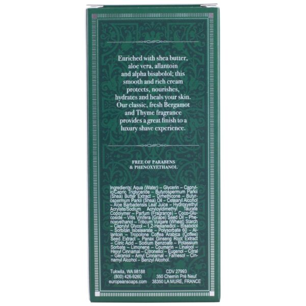 Pre de Provence Shea Butter Enriched Men's After Shave Balm, 2.5 Ounce - Bergamot & Thyme (Packaging may vary)