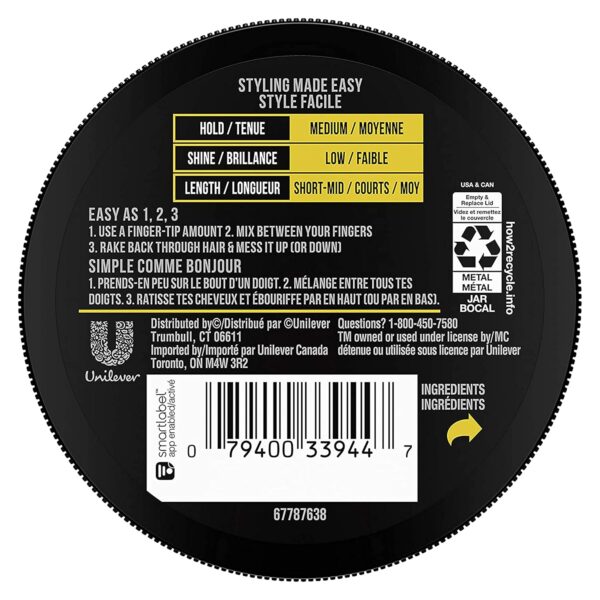 AXE Styling Flexible Hair Paste Urban Messy Look 2 Count for An Instant Texture Boost Hair Styling Made Easy 2.64 oz