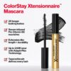Revlon ColorStay Xtensionnaire Lengthening Lash Serum and Mascara In One, Tapered Brush for 2X Longer Looking Eyelashes, Infused with Pro Vitamin B5, Smudge-Proof, 201 Blackest Black