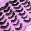 14 Pairs Soft Mink Eyelashes 3D Curl Winged End Eye Elongated Fake Lashes Thick Handmade Natural False Eyelash Messy Cross Lash Wholesale (MX-001)