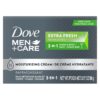 DOVE MEN + CARE Bar 3 in 1 Cleanser for Body, Face, and Shaving Extra Fresh to Clean and Hydrate Skin Body and Facial Cleanser More Moisturizing Than Bar Soap 3.17 oz