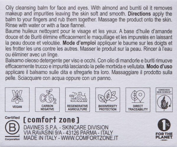 [ comfort zone ] Sacred Nature Cleansing Balm, Fragrance-Free, 3.84 Oz