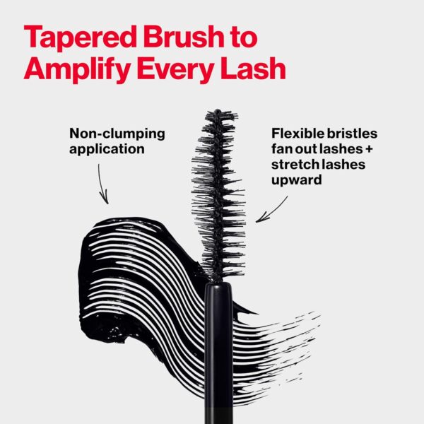 Revlon ColorStay Xtensionnaire Lengthening Lash Serum and Mascara In One, Tapered Brush for 2X Longer Looking Eyelashes, Infused with Pro Vitamin B5, Smudge-Proof, 201 Blackest Black