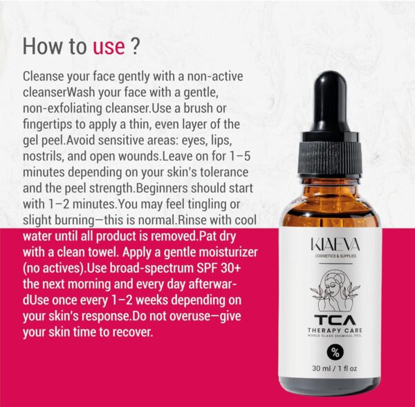 TCATherapyCare Solution Acid Peel 60% for Acne Treatment and Dark Spot Fading, Wrinkles & Fine Lines and Suitable for Blackhead-Prone Skin, 1oz With NEUTRALIZER (100ML)