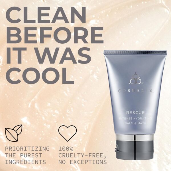 COSMEDIX Rescue Intense Hydrating Facial Mask Skincare - Ultra-Nourishing Overnight Face Mask for Sensitive, Dry & Chapped Skin - Gentle Moisturizing Balm for Radiant, Healthy-Looking Glow