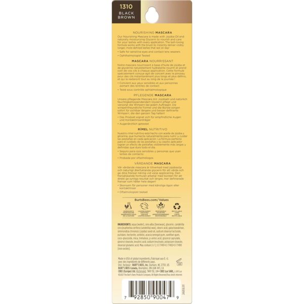 Burt’s Bees 100% Natural Nourishing Mascara, Black Brown - 0.4 Ounce