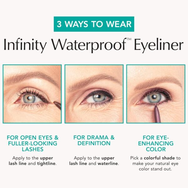 Thrive Causemetics Infinity Waterproof Eyeliner Pencil, Built In Sharpener & Smudge Tip, Long Lasting, Smudge Proof, Hyaluronic Acid & Shea Butter, Vegan & Cruelty Free, Lauren (Black Matte)