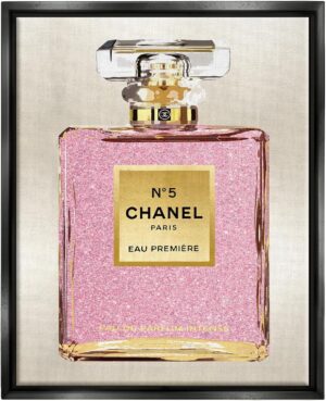 Stupell Industries Pink Luxury Perfume Framed Floater Canvas Wall Art by Madeline Blake