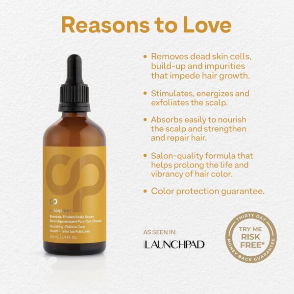 Colorproof Biorepair Thicken Scalp and Follicle Care Serum 3.4 Fl. Oz. w/Fresh Lime, Eucalyptus, Mint Leaf & Rosemary Scent, Color-Protection and Fuller-Looking Hair