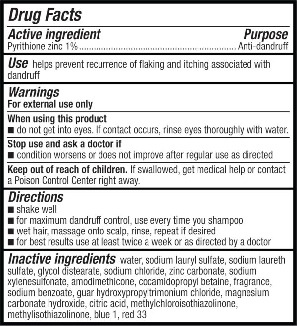 Amazon Basics Dandruff Shampoo for Normal to Oily Hair, 28.2 Fluid Ounces, 1 Pack