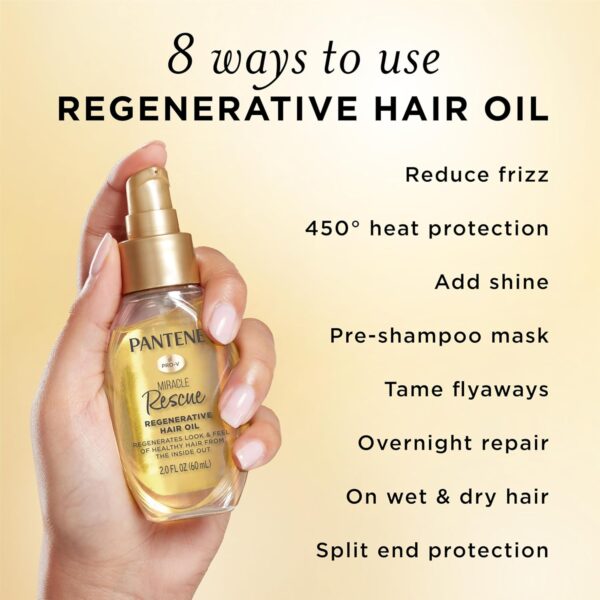 Pantene Miracle Rescue Regenerative Hair Oil - 2.0 FL Oz - Deep Repair Treatment for Dry & Damaged Hair