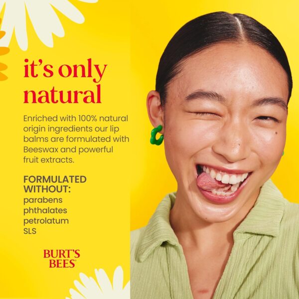 Burt's Bees Lip Balm, 100% Natural Origin, Peppermint, Salted Caramel, Shortbread Cookie and Cranberry Spritz Moisturizing Lip Balms (4-Pack)