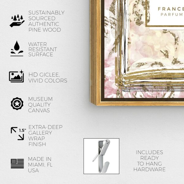 The Oliver Gal Artist Co. Fashion and Glam Wall Art Framed Canvas Prints 'Floral French Perfume' Perfumes