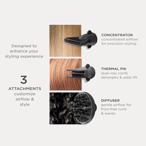 Conair Infiniti Pro Hair Dryer with Diffuser Plus 2 Other Attachments and Drawstring Storage Bag | Performa Series Hair Dryer | Blow Dryer with Professional Performance Motor | Black