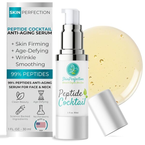 Skin Perfection Face Serum for Anti-aging 99% Potent Peptides 8x Matrixyl 3000 Pentamide 6 Syn Coll Snap 8 Reduce Wrinkles Lift Tighten Firm Anti-aging Serum for Women and Men