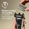Braun Shaver Head Replacement Part 94M Silver, Compatible with Series 9 Pro and Series 9 Electric Razors for Men